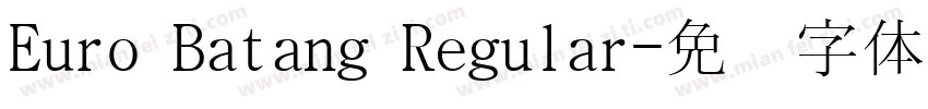Euro Batang Regular字体转换